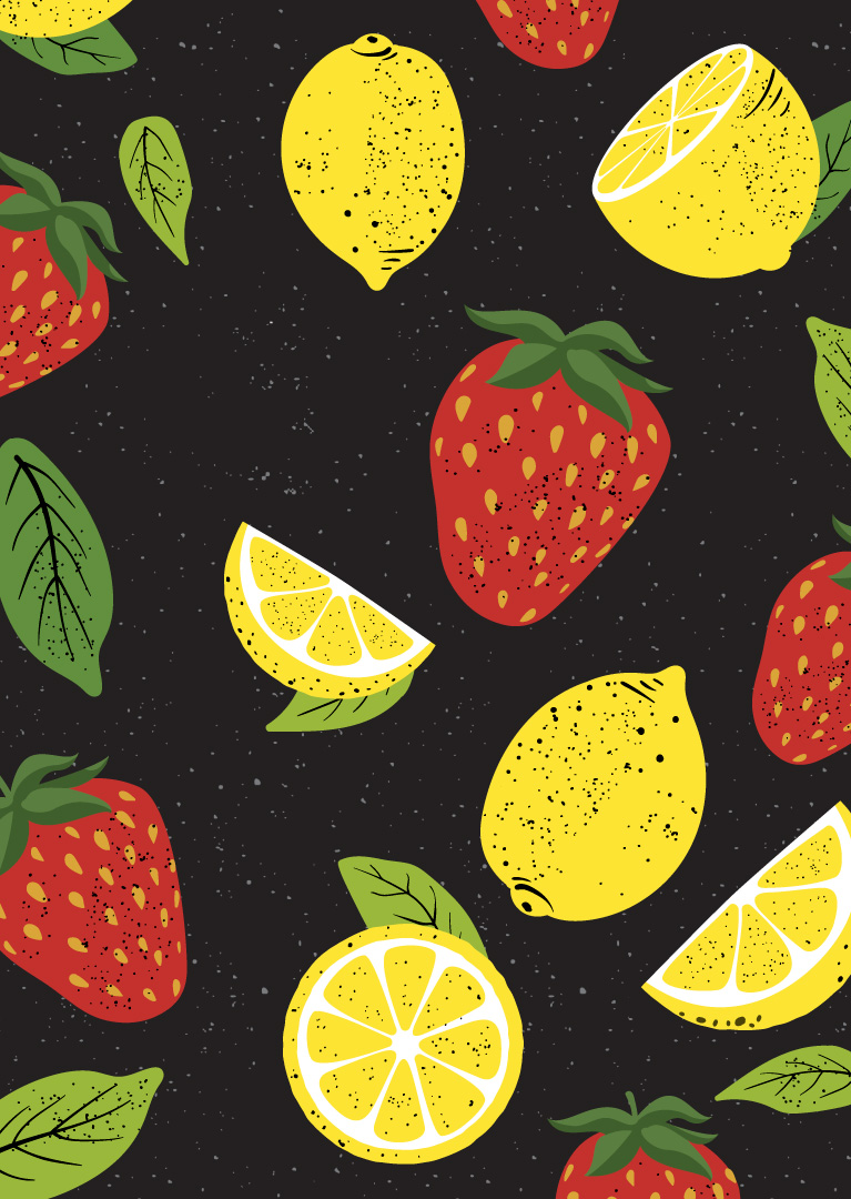 Illustration Strawberry Lemonade